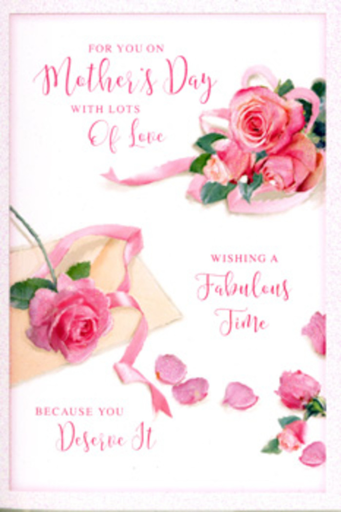 The Mother's Day card in this image feels like an elegant still life set just off a walkway near the Barbican Centre, where every stroke evokes the touch of a professional florist. A trio of prominent pink roses anchors one corner of the card, their petals unfolding in concentric layers from soft blush at the centre to a richer rose hue towards the outer edges. These blooms appear almost three-dimensional, with careful highlights along the petal rims suggesting the catch of gentle daylight. Scattered around them, individual petals lie as though just released from the bouquet, each one delicately curved and tinged with varying intensities of pink, like the remnants of a cherished bouquet enjoyed over several days. A soft ribbon in a pale, powdery tone loops through the arrangement, its satiny texture implied by subtle reflections and graceful curves, much like the ribbons used by Barbican florists to secure hand-tied Mother's Day arrangements for nearby residents in Smithfield or St. Paul's. The background is a clean, creamy white, allowing the roses and petals to stand out while creating a sense of calm, almost like a blank page ready to hold memories. Across this serene surface, expressive calligraphy carries a warm Mother's Day message, the letters elongated and slightly flourished so that they echo the organic curves of the petals and ribbon. The overall lighting is gentle and even, with a faint glow that softens edges and gives the scene a dreamy, contemplative atmosphere. It looks like a card chosen with care, one that captures the enduring beauty of a mother's love as elegantly as a bespoke bouquet delivered to a quiet Barbican flat.