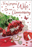 This anniversary card image feels like a private celebration set just off the busy streets around the Barbican, where time briefly slows to honour shared memories. A bouquet of red roses, freshly opened and arranged with care, commands attention at the centre, their velvety petals layered in rich shades of scarlet and wine. The roses are nestled among slender stems of greenery, each leaf glossy and alive, framing the blooms with a natural, almost garden-like softness. Gentle daylight, similar to the kind that filters through Barbican's high windows, washes over the arrangement and picks out subtle highlights: a glint along the curve of a petal, a shimmer on the smooth surface of a leaf. Just beside the flowers, a creamy envelope lies ready to be opened, its presence suggesting a thoughtful card written in a familiar hand. A small piece of jewellery catches the light-a fine chain or pendant resting close to a heart-shaped keepsake box, its deep red casing echoing the roses' romance and hinting at a treasured gift exchanged between partners. Scattered across the background are tiny hearts and jewel-like accents that sparkle softly, accompanied by a single butterfly motif that seems to hover near the bouquet, adding a whisper of magic and hope. Every element is positioned with deliberate care, like a still life created by a local florist who understands both design and emotion. Together they evoke the scent, texture, and warmth of an anniversary evening in the Barbican, celebrating love that continues to bloom with each passing year.